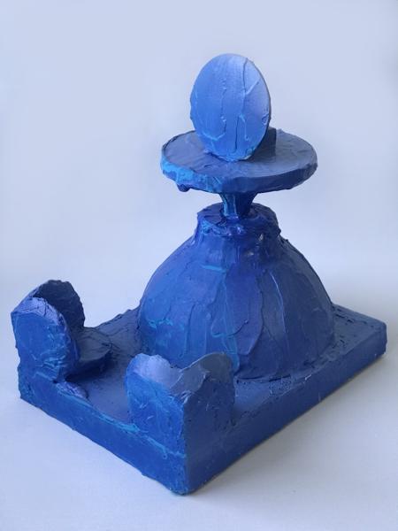 Blue Monochrome Object, No. 12, BM12, bm12.23, Mixed media, 18,01 cm x 26,01 cm x dd cm, 2023