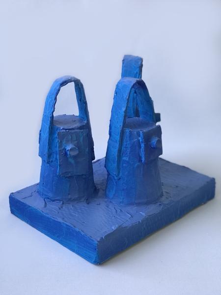 Blue Monochrome Object, No. 13, BM13, bm13.23, Mixed media, 18,01 cm x 26,01 cm x dd cm, 2023