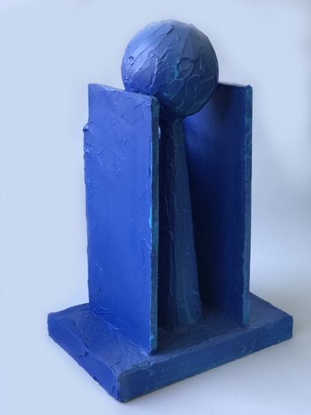 Blue Monochrome Object, No. 16, BM16, bm16.23, Mixed media, 18,01 cm x 26,01 cm x dd cm, 2023