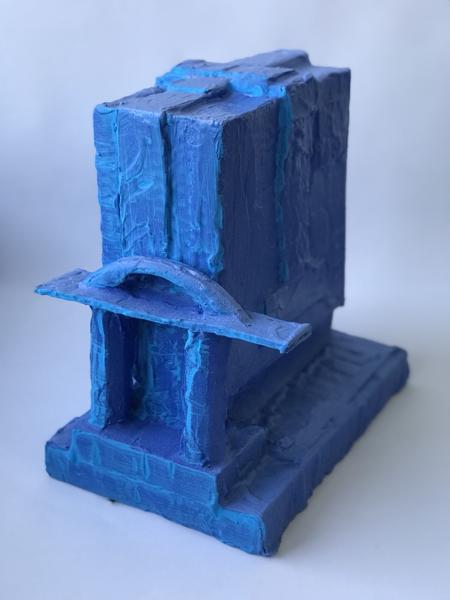 Blue Monochrome Object, No. 17, BM17, bm17.23, Mixed media, 18,01 cm x 26,01 cm x dd cm, 2023