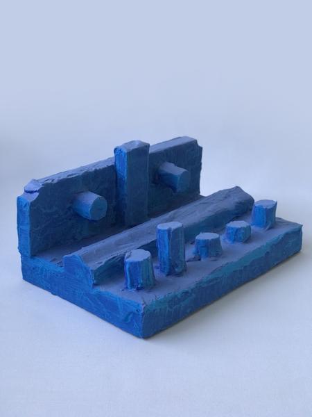 Blue Monochrome Object, No. 18, BM18, bm18.23, Mixed media, 18,01 cm x 26,01 cm x dd cm, 2023