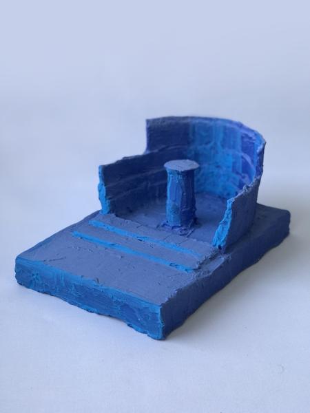 Blue Monochrome Object, No. 19, BM19, bm19.23, Mixed media, 18,01 cm x 26,01 cm x dd cm, 2023