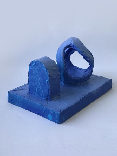 Blue Monochrome Object, No. 20, BM20, bm20.23, Mixed media, 18,01 cm x 26,01 cm x dd cm, 2023