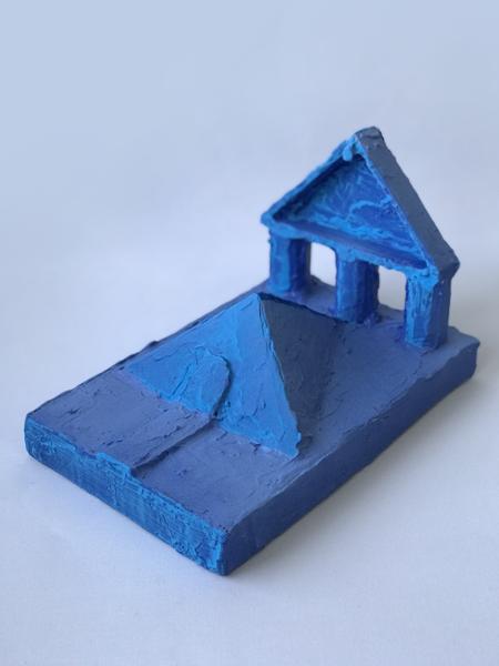 Blue Monochrome Object, No. 23, BM23, bm23.23, Mixed media, 18,01 cm x 26,01 cm x dd cm, 2023