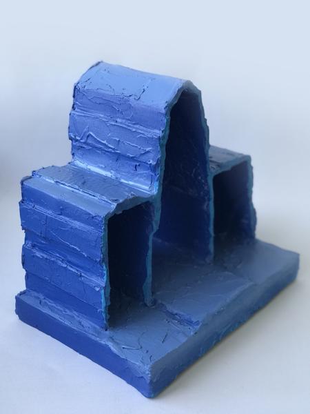 Blue Monochrome Object, No. 27, BM27, bm27.23, Mixed media, 18,01 cm x 26,01 cm x dd cm, 2023
