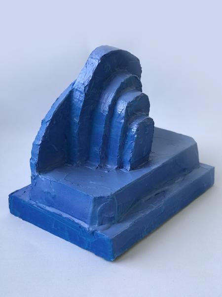 Blue Monochrome Object, No. 28, BM28, bm28.23, Mixed media, 18,01 cm x 26,01 cm x dd cm, 2023