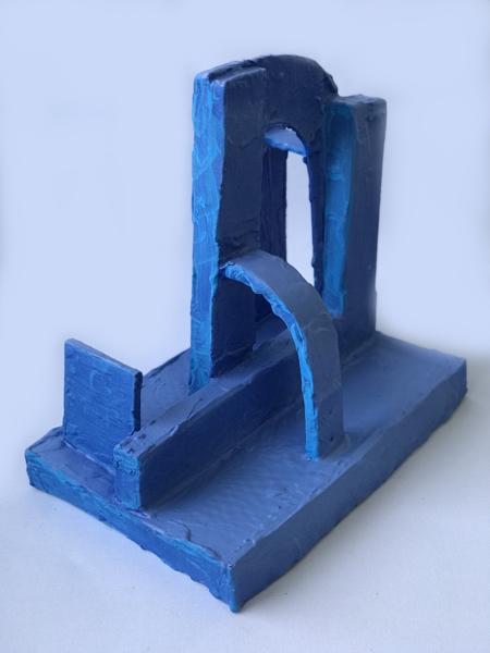 Blue Monochrome Object, No. 32, BM32, bm32.23, Mixed media, 18,01 cm x 26,01 cm x dd cm, 2023