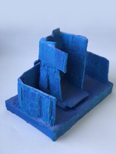 Blue Monochrome Object, No. 33, BM33, bm33.23, Mixed media, 18,01 cm x 26,01 cm x dd cm, 2023