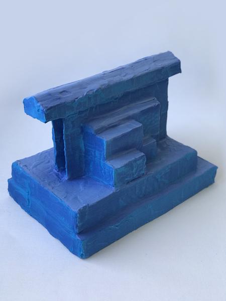 Blue Monochrome Object, No. 39, BM39, bm39.23, Mixed media, 18,01 cm x 26,01 cm x dd cm, 2023