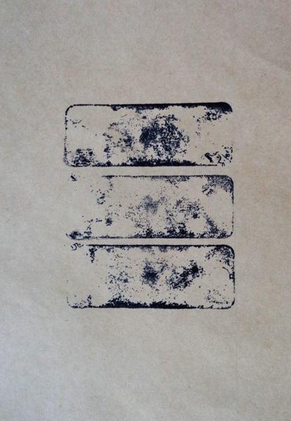 Three round holed Stones, No. 36, trhs36, Printed paper, 21,49 cm x 14 cm, 2023